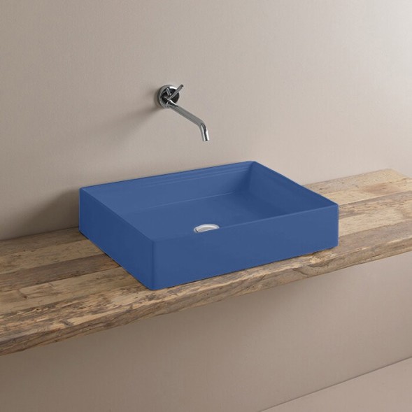 Раковина Artceram Scalino накладная без отверстий  цвет Blue sapphire SCL002 16 00