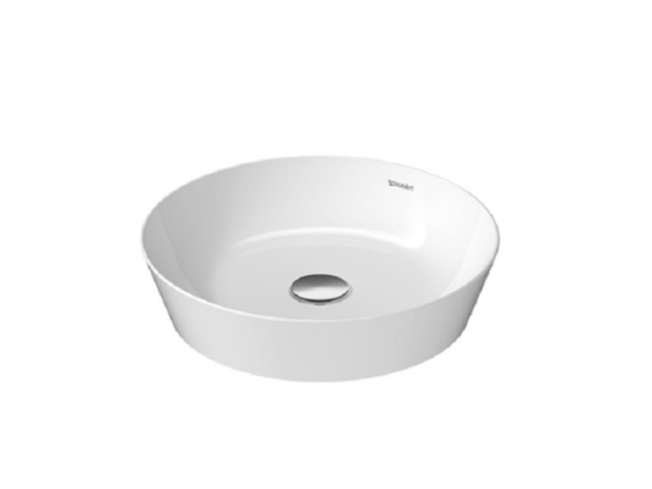 Duravit Раковина, Cape Cod, шгв 430*430*100, отверстия для смесителя-отсутствуют, цвет раковины-белый глянцевый 2328430000