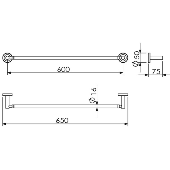 Полотенцедержатель LANGBERGER BURANO 11001A подвесной цвет хром