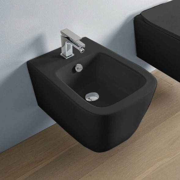 Биде Artceram A16 подвесной с одним отверстием  цвет черный ASB001 03 00