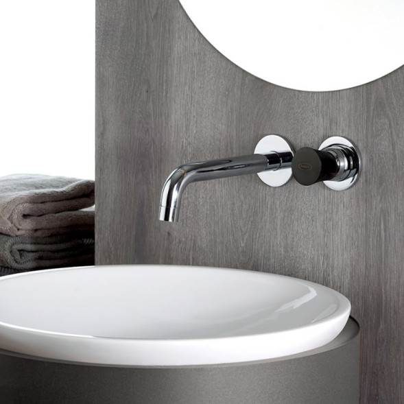 Paini 18CR208PZ Смеситель для раковины Домус встраиваемый, хром/брашированный чёрный