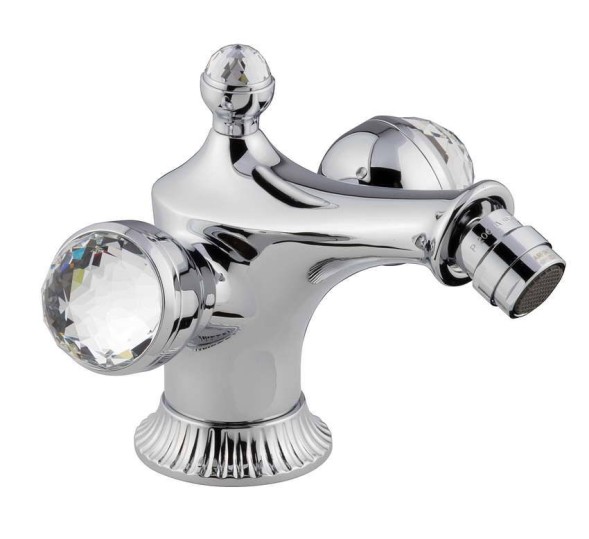 Emmevi The One Leda, смеситель для биде. Металлические ручки + большие прозрачные кристаллы Swarovski, цвет хром 98004VSW/CR