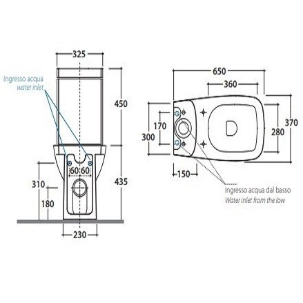 Бачок GLOBO DAILY на чашу унитаза моноблок цвет белый DA008BI