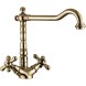 Emmevi Deco Old, двухвентильный кухонный смеситель (поворотный излив 23 см), без донного клапана, цвет бронза 12617/BR