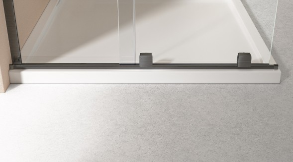Vincea Душевая перегородка Волк-Ин (Walk-In) VSW-4WSL120CLGM-L, левая, 1200*2000, вороненая сталь, стекло прозрачное