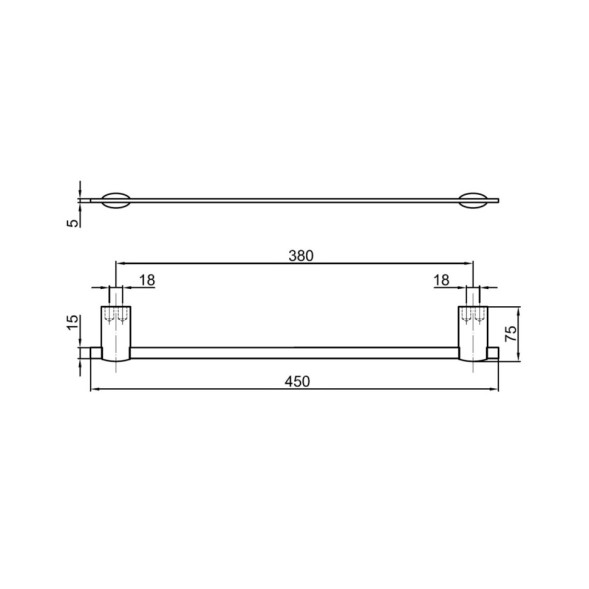 Полотенцедержатель 45 см Webert Aria AI500501015, хром