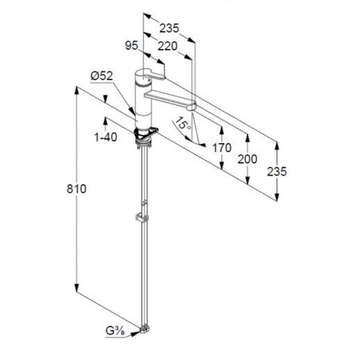KLUDI M2 однорычажный смеситель для кухни, байонетное крепление, арт. 595780575