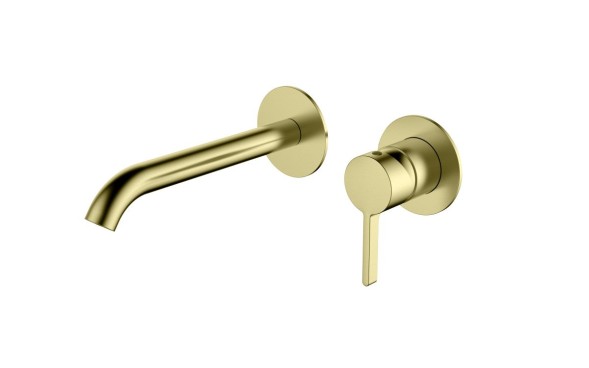 AQG Urban Flow Two, встраиваемый в стену однорычажный смеситель для раковины, цвет матовое золото (PVD)