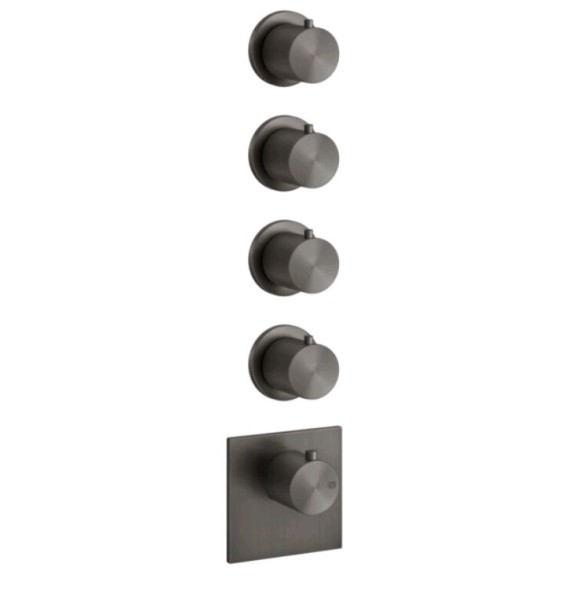 Gessi Смеситель для душа, 316 Bath Shower, на 4 потребителя, цвет Черный брашированный металл  54508#707