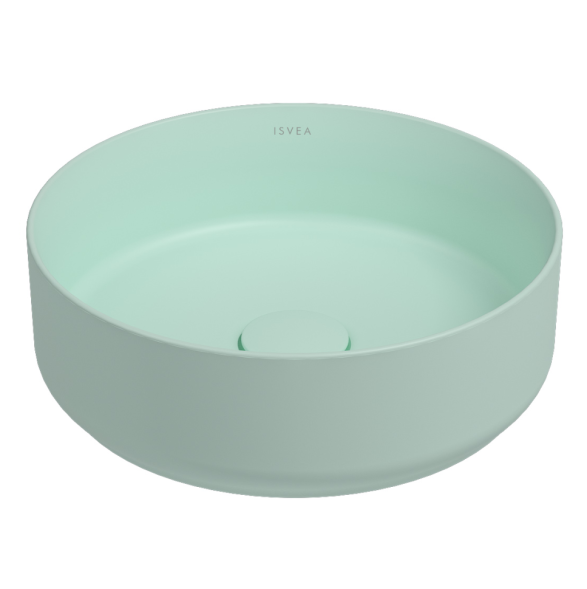 Раковина ISVEA Infinity накладная ШГВ 360*360*120 отверстия для смесителя отсутствуют цвет мятно зеленый матовый 10NF65036-2T