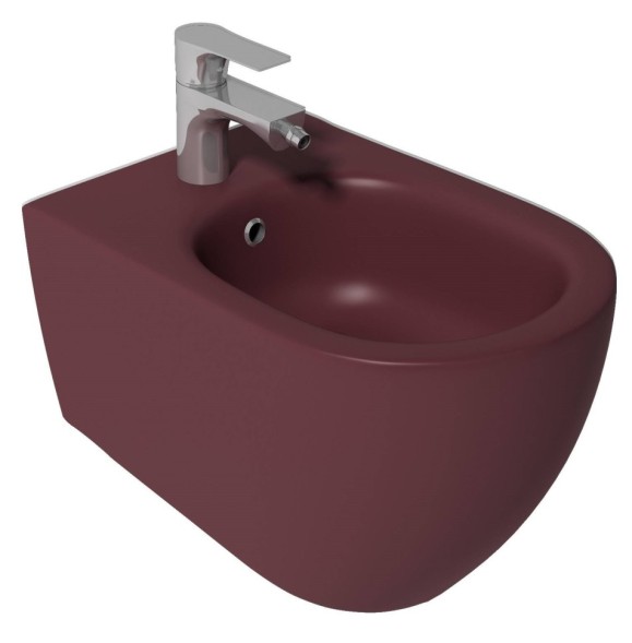 Биде ISVEA Infinity подвесной ШГВ 365*530*400 цвет бордовый матовый 10NF41001-2R