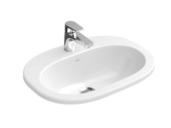 Villeroy&amp;Boch Раковина, O'Novo, шг 550*415, отверстия для смесителя-1, CeramicPlus, цвет-альпийский белый 732740R1
