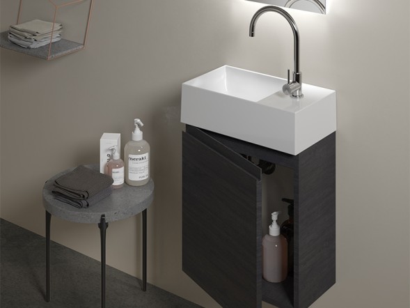 Раковина HATRIA Bahia 13 BH0450250011TS0 подвесная или на тумбу без отверстия с переливом цвет белый