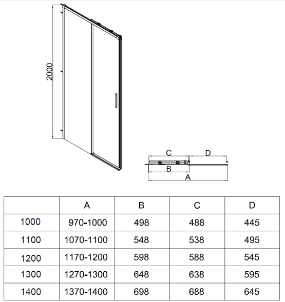Vincea Душевая дверь Софт 2 (Soft 2) VDS-3SO2130CLG, 1300, брашированное золото, стекло прозрачное