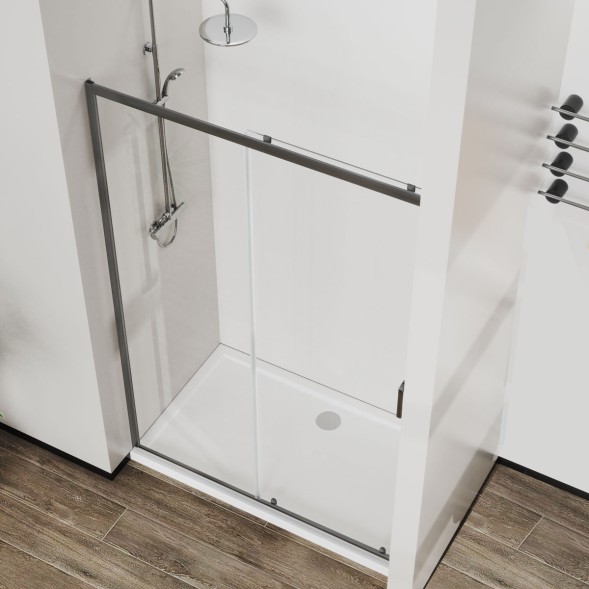 Vincea Душевая дверь Сити (City) VDS-5CT140CLGM, 1400, вороненая сталь, стекло прозрачное