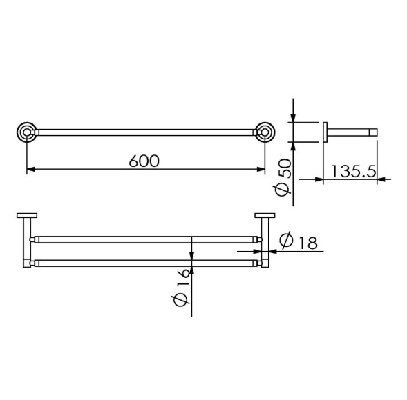 Полотенцедержатель LANGBERGER BURANO 11002A подвесной цвет хром
