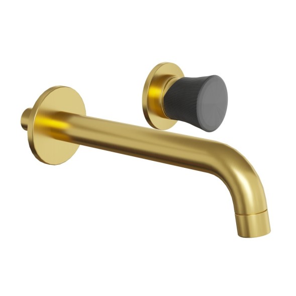 Paini 18PJ208PZ Смеситель для раковины Домус встраиваемый, брашированные золото/чёрный