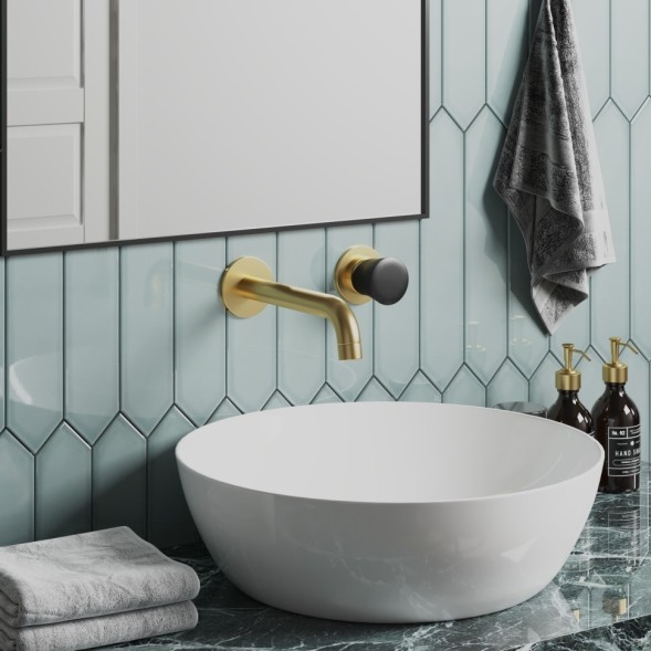 Paini 18PJ208PZ Смеситель для раковины Домус встраиваемый, брашированные золото/чёрный