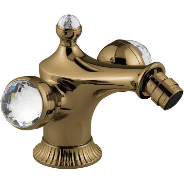 Emmevi The One Leda, смеситель для биде. Металлические ручки + большие прозрачные кристаллы, цвет бронза 98004VSW/BR