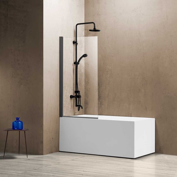 Vincea Душевая шторка на ванну VSB-11800CLGM, 800*1400, вороненая сталь, стекло прозрачное