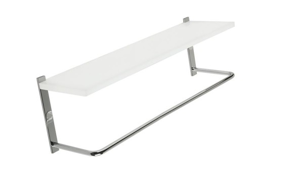 Stil Haus Mizar, полка из оргстекла с полотенцедержателем, длина 40 см, цвет хром