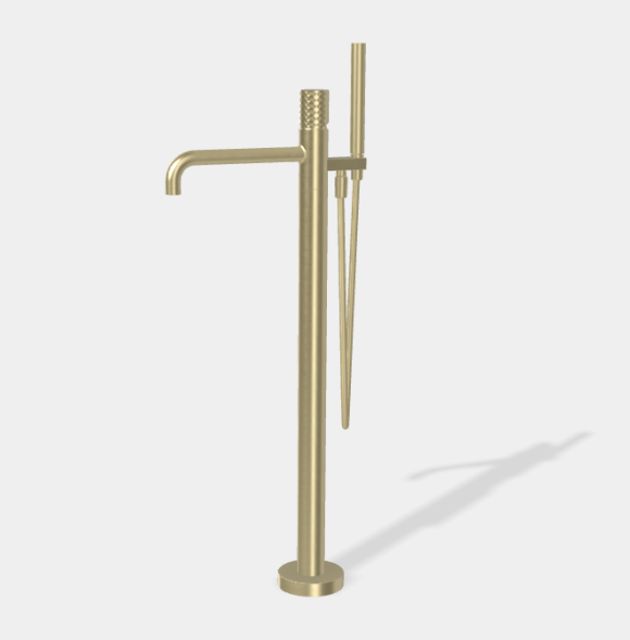 Смеситель для ванны и душа, Fima Carlo Frattini, Spillo Tech, X COLLECTION, напольный, цвет-шампань брашированная F3034T/6NXHS