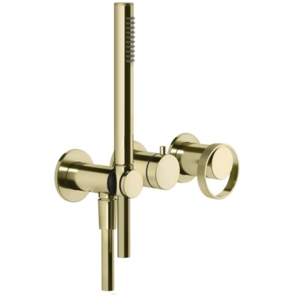 Gessi Смеситель для душа, Anello, на 2 потребителя, цвет латунь  63345#710
