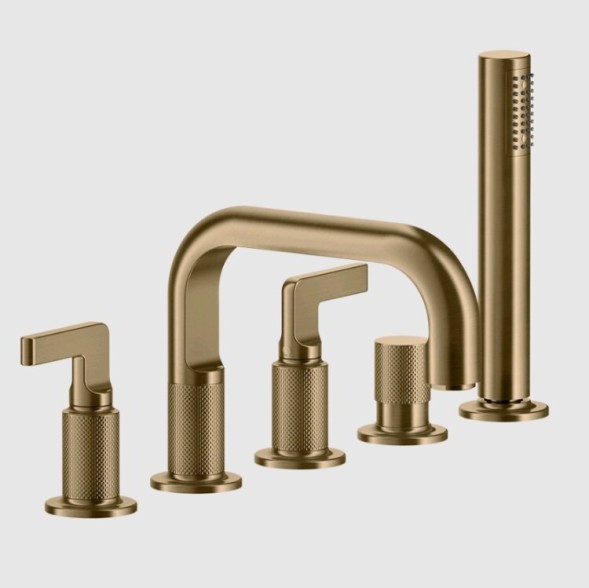 Gessi Смеситель для ванны и душа, Inciso, цвет брашированная теплая бронза  58040#726