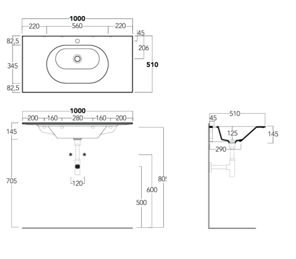 Раковина SIMAS WAVE подвесная на столешницу или на тумбу с одним отверстием цвет белый матовый WA100.BM