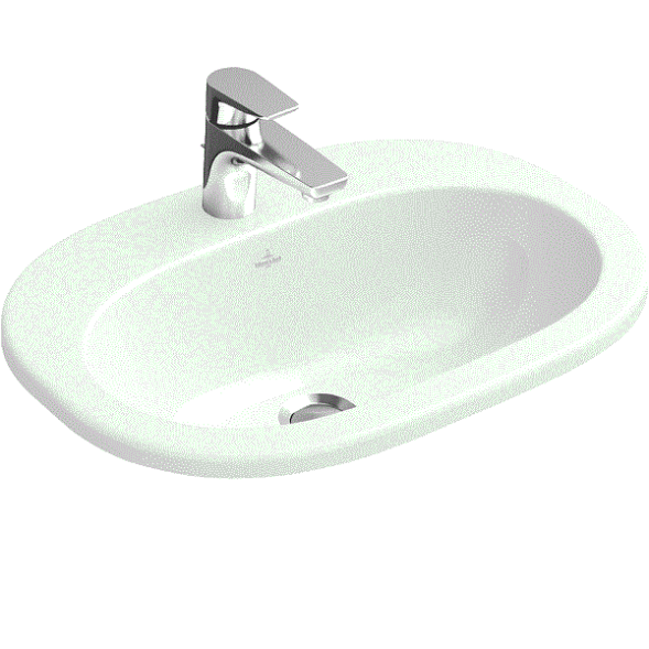 Villeroy&amp;Boch Раковина, O'Novo, шг 560*405, отверстия для смесителя-1 сквозное, 2 промаркированных, CeramicPlus, цвет-альпийский белый 416156R1