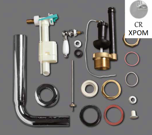 Механизм слива SIMAS с латунной трубой для среднего бачка с фронтальной ручкой смыва D23CR