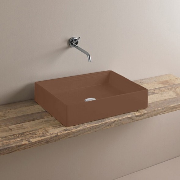 Раковина Artceram Scalino накладная без отверстий  цвет Brown tortora SCL002 40 00