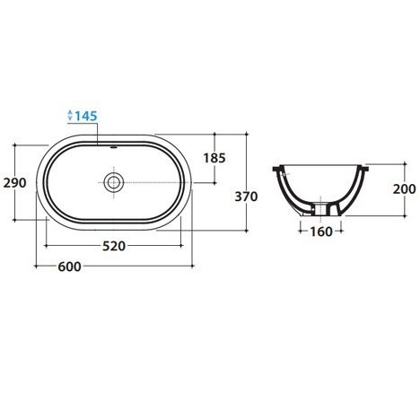 Раковина GLOBO FORTY3 под столешницу без отверстий цвет белый SC043BI