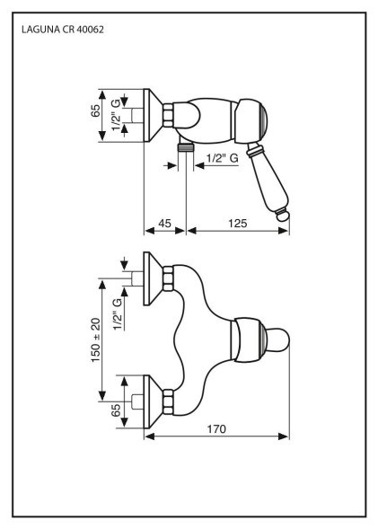 Emmevi Laguna, однорычажный смеситель для душа, без набора для душа, цвет бронза 40062/BR