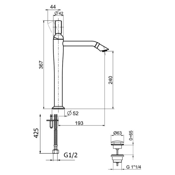 Смеситель для раковины Webert Opera OA830402065. бронза