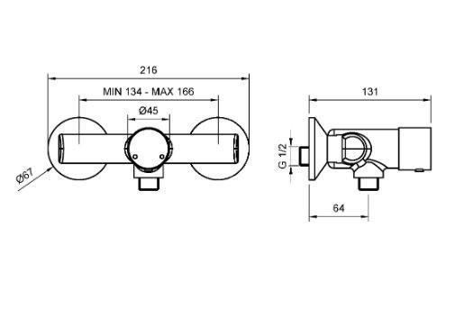 NOFER Гигиенический душ настенный термостатический латунь  186D глянцевый