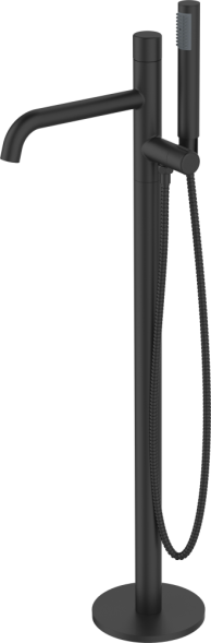 AQG Min, однорычажный напольный смеситель для ванны с дивертером, цвет черный матовый