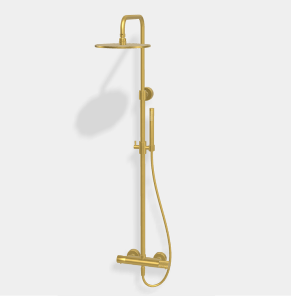 Душевая стойка, Fima Carlo Frattini, Shower column, X COLLECTION, цвет-брашированное золото F4285T/R256XOS