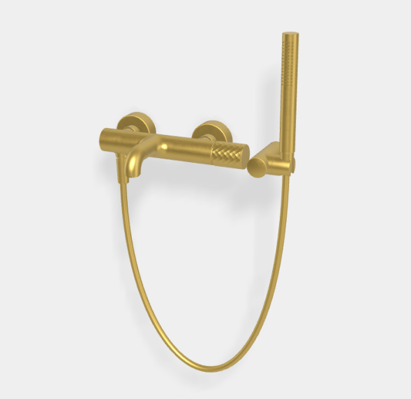 Смеситель для ванны и душа, Fima Carlo Frattini, Spillo Tech, X COLLECTION, цвет-золото брашированное F3034TNXOS