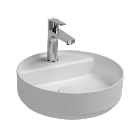 Раковина накладная ISVEA Infinity 42 круглая ?42см, с отверстием под смеситель цвет белый 10NF65042