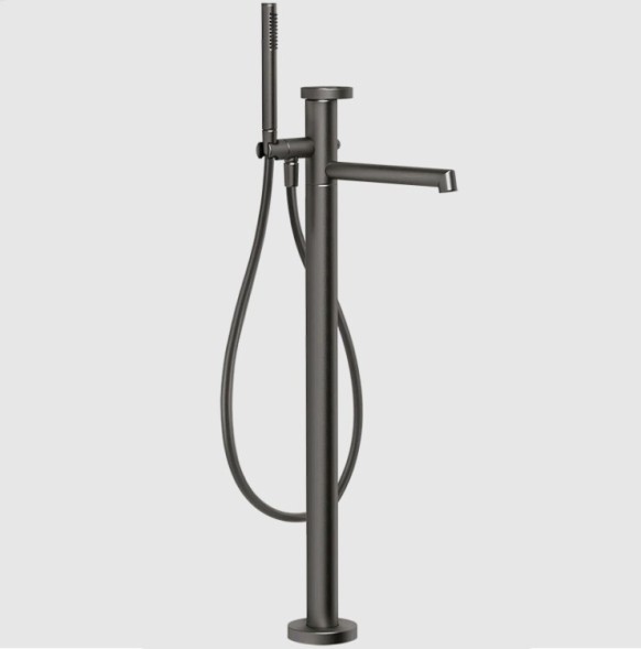 Gessi Смеситель для ванны и душа, Anello, напольный, цвет Черный брашированный металл  63328#707