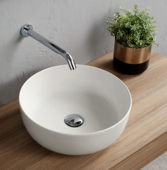 Раковина Scarabeo GLAM накладная без перелива без отверстий цвет белый матовый 1807 41