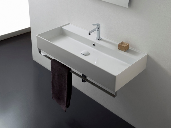 Раковина Scarabeo TEOREMA 2.0 подвесная или накладная с переливом с одним отверстием цвет белый 5107/R-120A