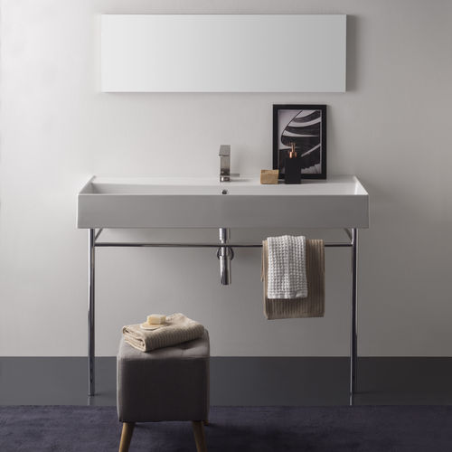 Раковина Scarabeo TEOREMA 2.0 подвесная или накладная с переливом с одним отверстием цвет белый 5107/R-120A