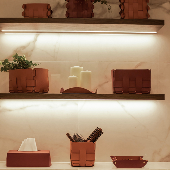 Корзинка COLOMBO DESIGN ADJ 1012.09/30 настольная цвет коньяк/бордо