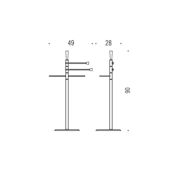Стойка COLOMBO DESIGN ISOLE B9403N напольная с полотенцедержателем цвет хром