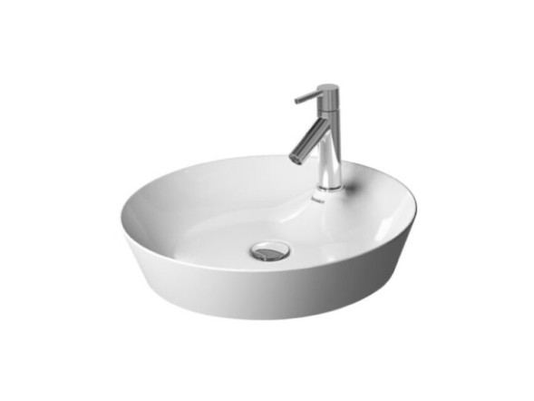 Duravit Раковина, Cape Cod, шгв 480*480*100, отверстия для смесителя-1, цвет белый сатин матовый 2328483200