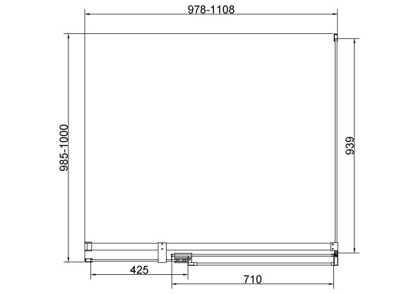 Vincea Душевой уголок Экстенза (Extenza) VSR-4EX101110CL, 1000/1100*1000, хром, стекло прозрачное