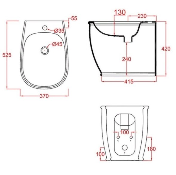 Биде Artceram Atelier подвесной  с одним отверстием цвет matera  ATB001 41 00