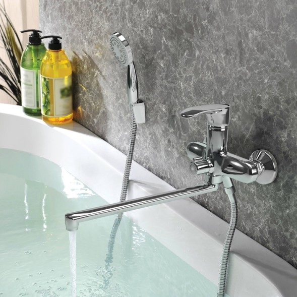 Paini Смеситель для ванны Palermo с длинным изливом без аксессуара, хром (CR)